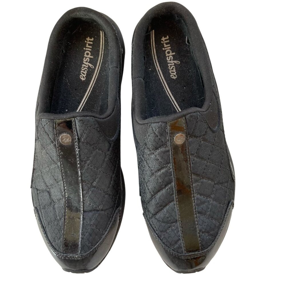 Easy Spirit Traveltime Mule Womens Black Patent Leather Sneakers Casual Shoes 8N